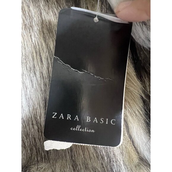 Zara Basic Vest Faux Fur Suede Women's S Sleeveless Open Hippie Boho 70s NWT - Picture 4 of 10